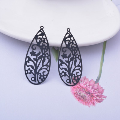 6 komada mjedenih crnih crvenih trokutastih privjesaka, veliki privjesak, DIY izrada naušnica, nakita