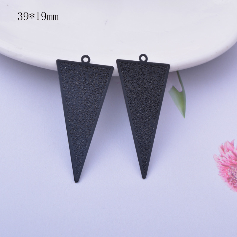 6 komada mjedenih crnih crvenih trokutastih privjesaka, veliki privjesak, DIY izrada naušnica, nakita
