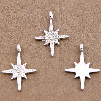 10 buc. 13*9mm metal din aliaj de zinc MINI strasuri incrustate pentagramă stea Charms pentru bijuterii Accesorii de bijuterii