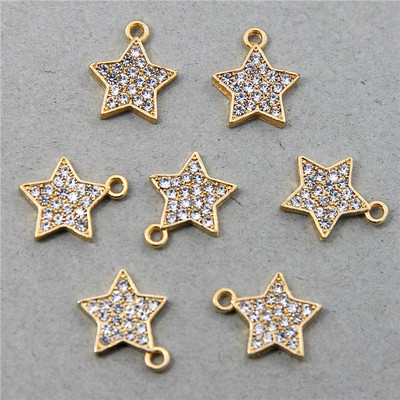 10 buc. 13*9mm metal din aliaj de zinc MINI strasuri incrustate pentagramă stea Charms pentru bijuterii Accesorii de bijuterii