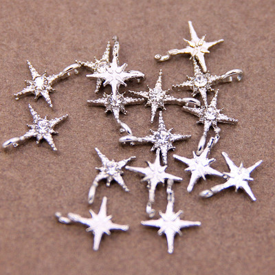 10 buc. 13*9mm metal din aliaj de zinc MINI strasuri incrustate pentagramă stea Charms pentru bijuterii Accesorii de bijuterii