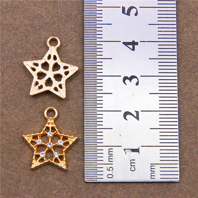 10 buc. 13*9mm metal din aliaj de zinc MINI strasuri incrustate pentagramă stea Charms pentru bijuterii Accesorii de bijuterii