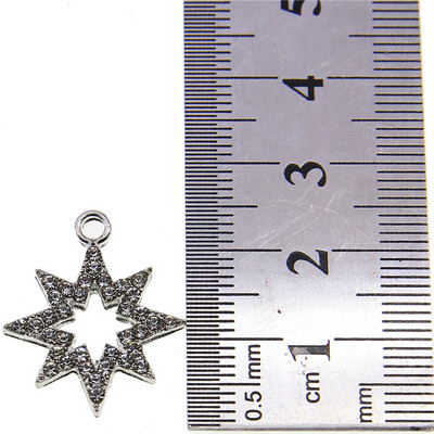 10 buc. 13*9mm metal din aliaj de zinc MINI strasuri incrustate pentagramă stea Charms pentru bijuterii Accesorii de bijuterii