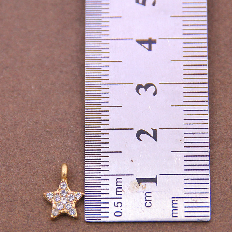 10 buc. 13*9mm metal din aliaj de zinc MINI strasuri incrustate pentagramă stea Charms pentru bijuterii Accesorii de bijuterii