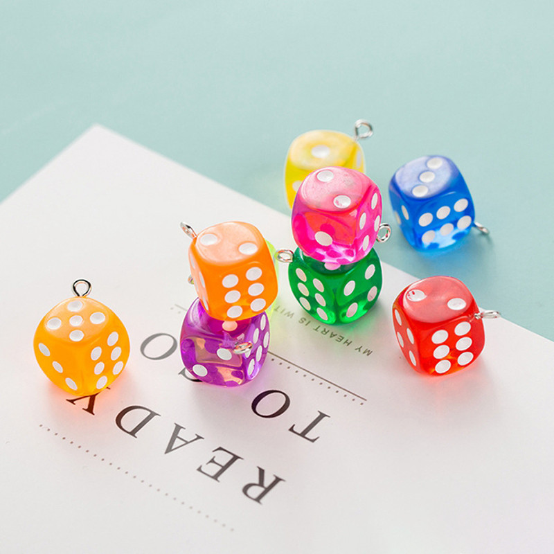 10 kom 14 mm prozirne privjeske s kockicama Minijaturne figurice od smole Privjesci za uši Privjesak za naušnice Izrada nakita Diy dodaci