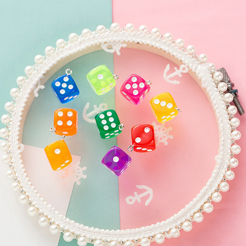 10 kom 14 mm prozirne privjeske s kockicama Minijaturne figurice od smole Privjesci za uši Privjesak za naušnice Izrada nakita Diy dodaci