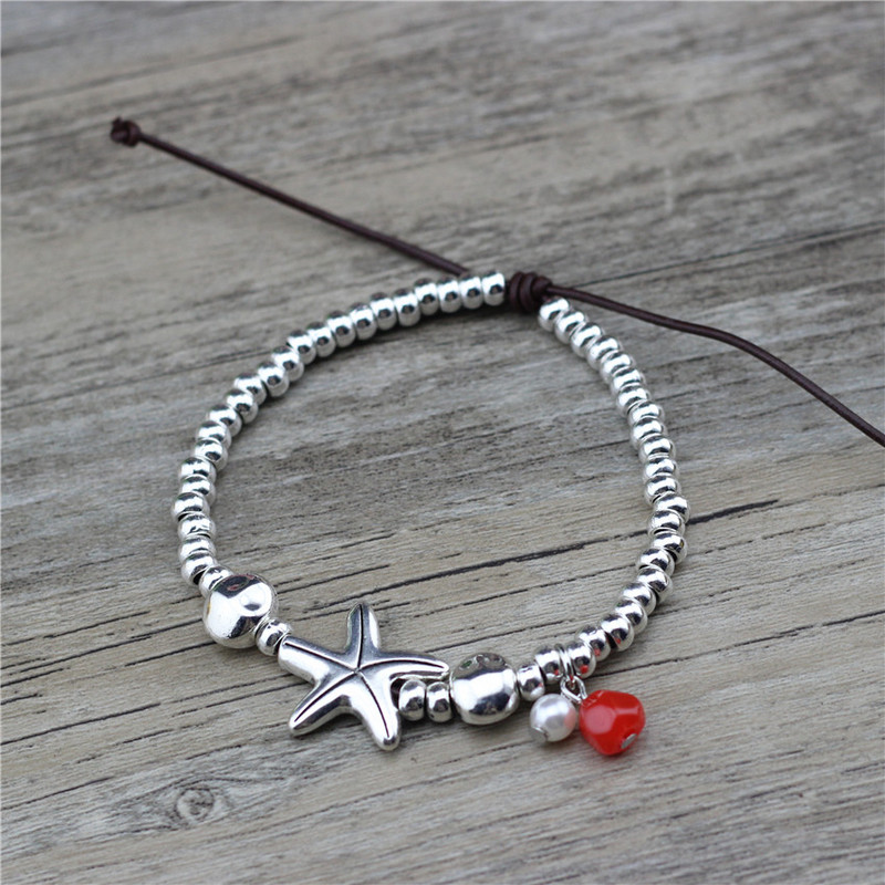 Anslow dizajn Ljetni odmor Nakit za stopala Morske zvijezde Ocean Charms Ženska narukvica za gležanj Narukvica na nozi Djevojka Dodatak za plažu LOW0005AA