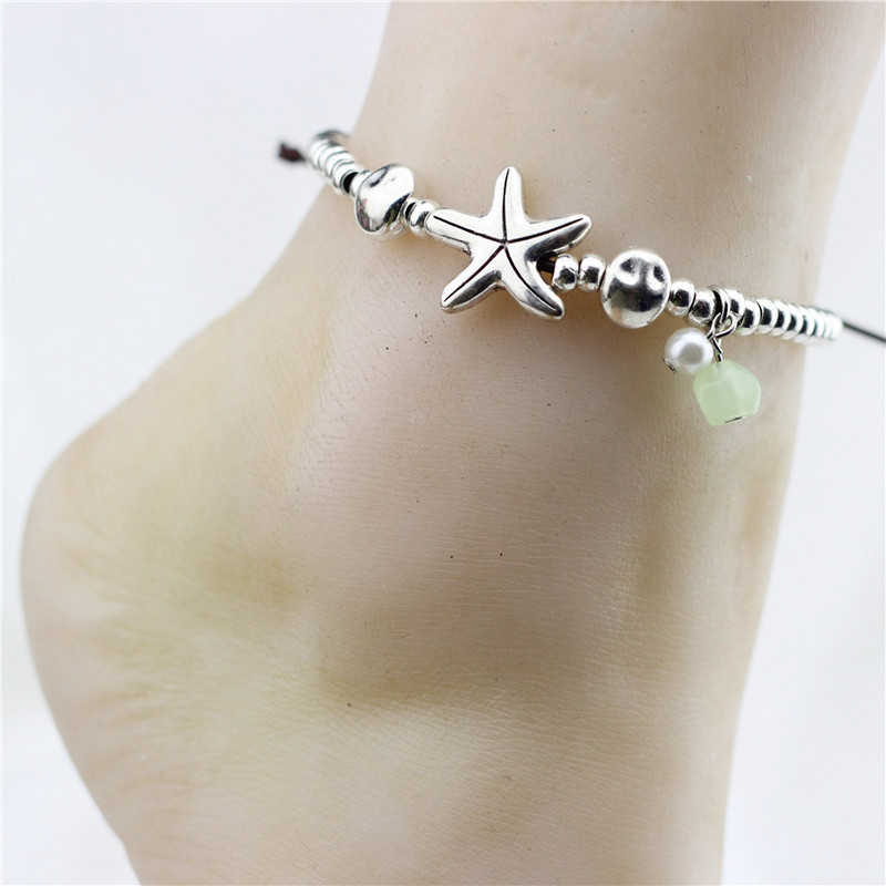 Anslow dizajn Ljetni odmor Nakit za stopala Morske zvijezde Ocean Charms Ženska narukvica za gležanj Narukvica na nozi Djevojka Dodatak za plažu LOW0005AA