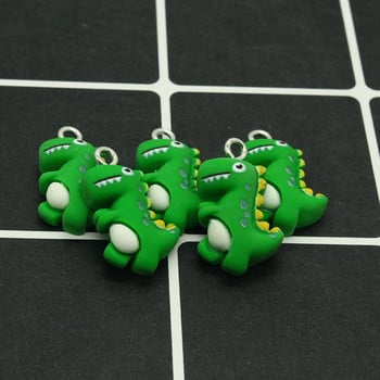 10 τμχ Mix Cartoon Animal Kawaii Resin Dinosaur Charms For Earring βραχιόλι Αλυσίδες τηλεφώνου Κρεμαστό αξεσουάρ Diy Cute Jewelry Make