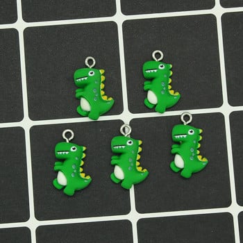 10 τμχ Mix Cartoon Animal Kawaii Resin Dinosaur Charms For Earring βραχιόλι Αλυσίδες τηλεφώνου Κρεμαστό αξεσουάρ Diy Cute Jewelry Make