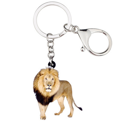 Bonsny Akril Elegantni hodajući lav privjesci za ključeve Prstenovi za ključeve Životinje iz džungle Nakit za žene Djevojke Ženske torbice Privjesci Poklon