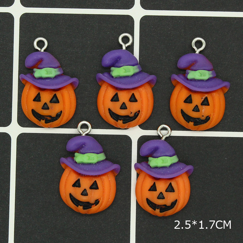 10 buc/lot drăguț dovleac de Halloween lanternă fantomă pisică rășină brelocuri bricolaj pandantiv pentru cercei brățară breloc Conectare bijuterii face