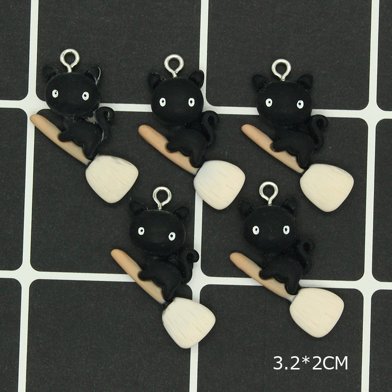 10 buc/lot drăguț dovleac de Halloween lanternă fantomă pisică rășină brelocuri bricolaj pandantiv pentru cercei brățară breloc Conectare bijuterii face