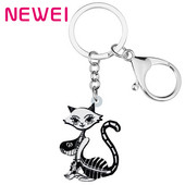 NEWEI Cercei de Halloween acrilic elegant cu craniu schelet pisică la modă Big Drop, cadouri, bijuterii pentru femei, fete, adolescenți