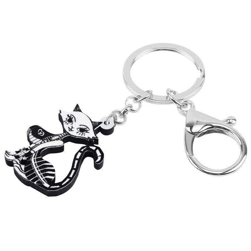 NEWEI Cercei de Halloween acrilic elegant cu craniu schelet pisică la modă Big Drop, cadouri, bijuterii pentru femei, fete, adolescenți