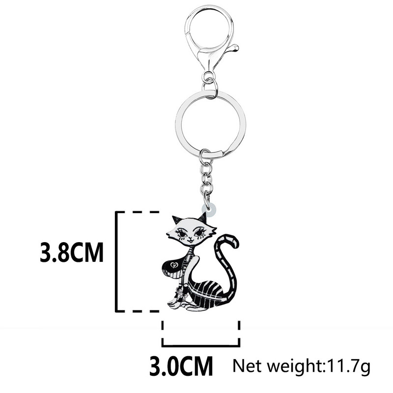 NEWEI Cercei de Halloween acrilic elegant cu craniu schelet pisică la modă Big Drop, cadouri, bijuterii pentru femei, fete, adolescenți