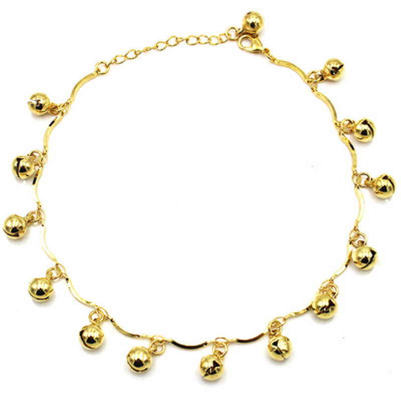 Brățară de gleznă cu clopoței din aur boeme pentru femei Brățară pentru picioare Bijuterii de modă pentru femei Brățară de gleznă Cheville Femme