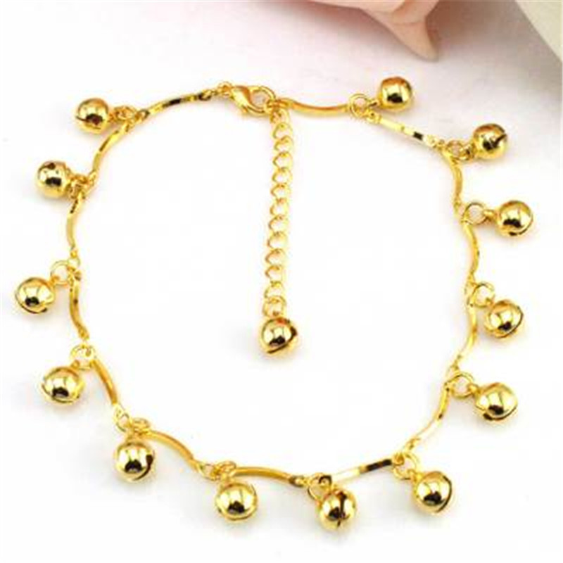Brățară de gleznă cu clopoței din aur boeme pentru femei Brățară pentru picioare Bijuterii de modă pentru femei Brățară de gleznă Cheville Femme