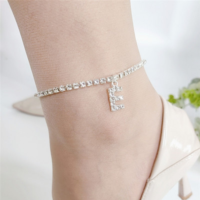Cristal zirconiu literă inițială gleznă gleznă alfabet gleznă pentru femei lanț pentru picioare plajă brățări pentru picioare bijuterii boho 1buc