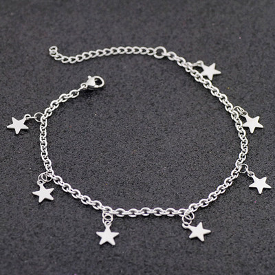Allergiamentes rozsdamentes acél boka karkötő nőknek Star Fish Shell Charm karkötő lábon Lányok lábláncok Bokalánc ékszerek Új