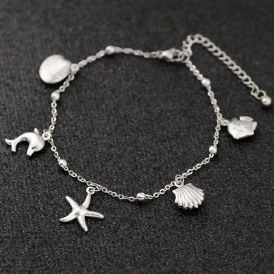 Allergiamentes rozsdamentes acél boka karkötő nőknek Star Fish Shell Charm karkötő lábon Lányok lábláncok Bokalánc ékszerek Új