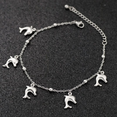 Allergiamentes rozsdamentes acél boka karkötő nőknek Star Fish Shell Charm karkötő lábon Lányok lábláncok Bokalánc ékszerek Új