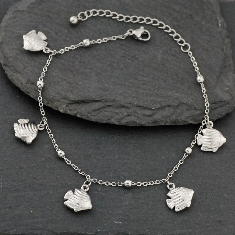 Allergiamentes rozsdamentes acél boka karkötő nőknek Star Fish Shell Charm karkötő lábon Lányok lábláncok Bokalánc ékszerek Új