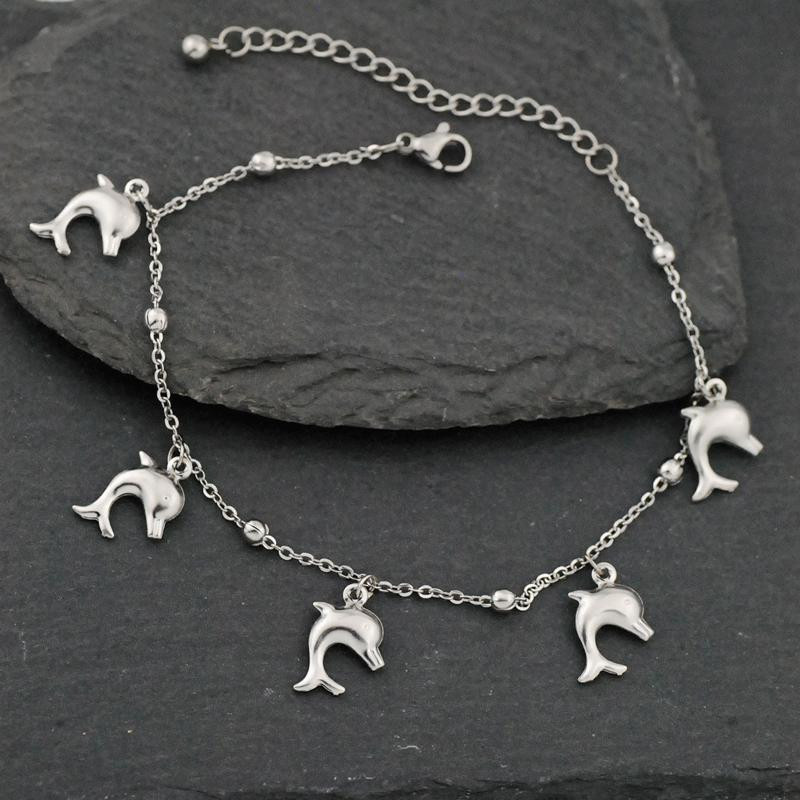 Allergiamentes rozsdamentes acél boka karkötő nőknek Star Fish Shell Charm karkötő lábon Lányok lábláncok Bokalánc ékszerek Új