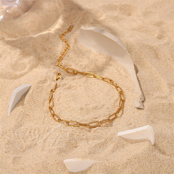 Youthway Κομψή αλυσίδα συνδετήρων Anklet Stainless Steel 18 K Gold PVD Summer Barefoot Beach Jewelry Αδιάβροχο για Γυναικεία Δώρα