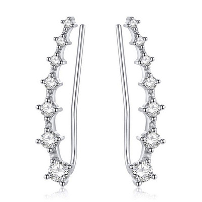 2 bucăți de înaltă calitate 7 cristale urechi manșete urechi piercing culoare albastră zirconiu cubic ureche crawlers pentru femei piercing Oreja cercel