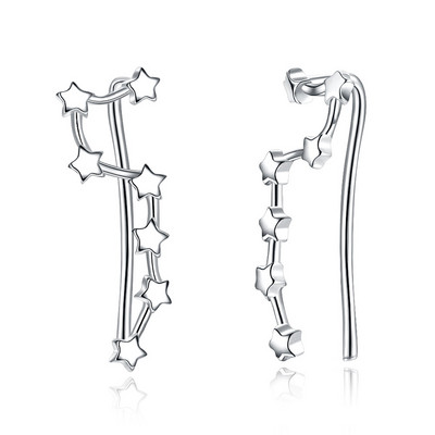 2 bucăți de înaltă calitate 7 cristale urechi manșete urechi piercing culoare albastră zirconiu cubic ureche crawlers pentru femei piercing Oreja cercel