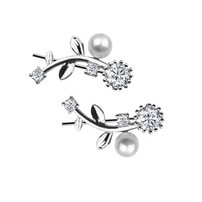 2 bucăți de înaltă calitate 7 cristale urechi manșete urechi piercing culoare albastră zirconiu cubic ureche crawlers pentru femei piercing Oreja cercel