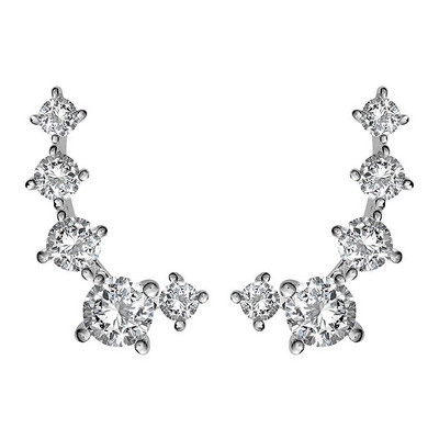 2 bucăți de înaltă calitate 7 cristale urechi manșete urechi piercing culoare albastră zirconiu cubic ureche crawlers pentru femei piercing Oreja cercel