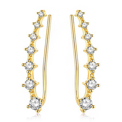 2 bucăți de înaltă calitate 7 cristale urechi manșete urechi piercing culoare albastră zirconiu cubic ureche crawlers pentru femei piercing Oreja cercel