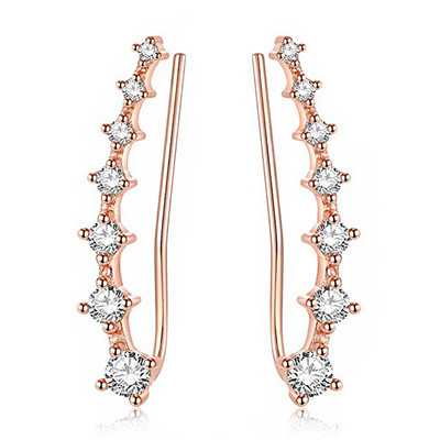 2 bucăți de înaltă calitate 7 cristale urechi manșete urechi piercing culoare albastră zirconiu cubic ureche crawlers pentru femei piercing Oreja cercel