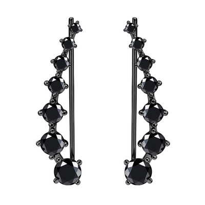 2 bucăți de înaltă calitate 7 cristale urechi manșete urechi piercing culoare albastră zirconiu cubic ureche crawlers pentru femei piercing Oreja cercel