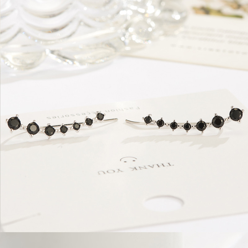 2 bucăți de înaltă calitate 7 cristale urechi manșete urechi piercing culoare albastră zirconiu cubic ureche crawlers pentru femei piercing Oreja cercel