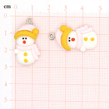 10 τμχ Lovely Resin Small Snowman Earring Charms Diy for Keychain κολιέ Κρεμαστό αξεσουάρ Χαριτωμένο Πρωτοχρονιάτικο Χριστουγεννιάτικο Κόσμημα