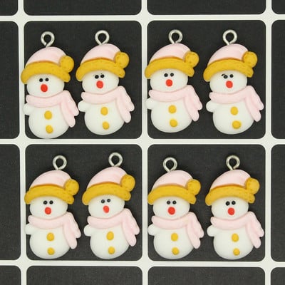 10 bucăți adorabil din rășină mic om de zăpadă cercei brelocuri bricolaj pentru breloc colier pandantiv accesoriu drăguț Anul Nou Crăciun bijuterii face