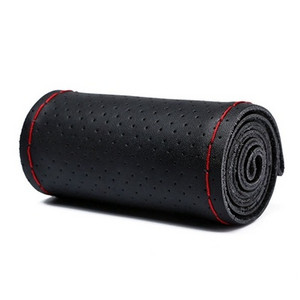 Husa volanului auto antiderapante din piele artificiala moale 38cm cu ace si impletitura de fir pe volan Accesorii auto
