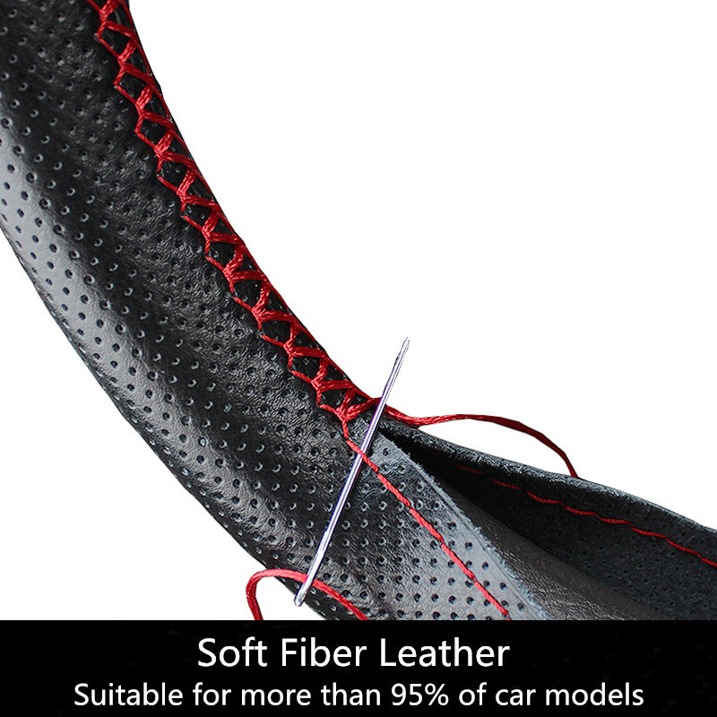 Autó kormánykerék burkolata csúszásmentes puha műbőr 38 cm tűkkel és fonalfonattal a kormánykerék autós tartozékai