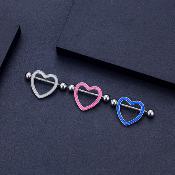 2 ΤΕΜ. Snake Rabbit Heart Tipple Piercings Γυναικεία δαχτυλίδια θηλής Κάλυμμα Barbell Breast Shield Crystal Steel 14G Body Piercing Jewelry
