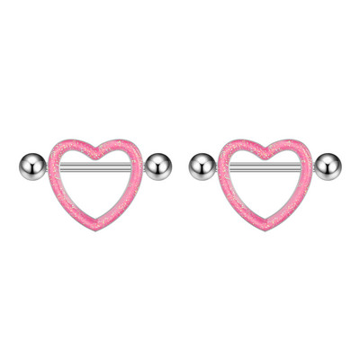 2 buc. șarpe iepure inimă piercing mamelon femei inele mamelon capac barbell scut sân cristal oțel 14G piercing corp bijuterii