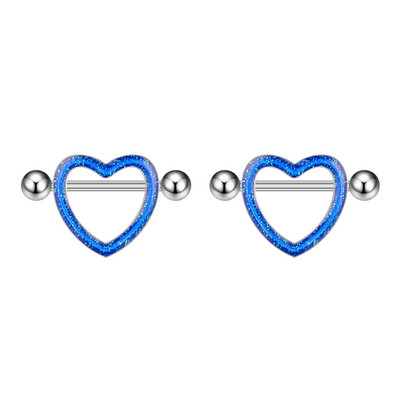 2 buc. șarpe iepure inimă piercing mamelon femei inele mamelon capac barbell scut sân cristal oțel 14G piercing corp bijuterii