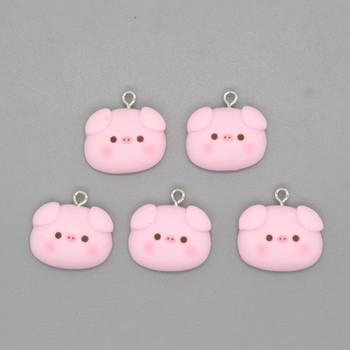 Mix 10 τμχ/συσκευασία Cute Hug Love Pink Pig Resin Charms DIY Crafts Animal Flatback Cabochon Σκουλαρίκι Καρφίτσα Διακοσμητικό Κοσμήματα Μάρκα