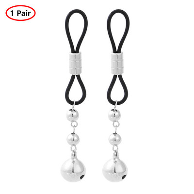 Cleme de metal pentru mamelon cu clopoțel cu lanț Flirt Teasing Sex Flirt Bondage Bijuterii pentru corp Bijuterii non-piercing Sclave Bds&m Jucării exotice