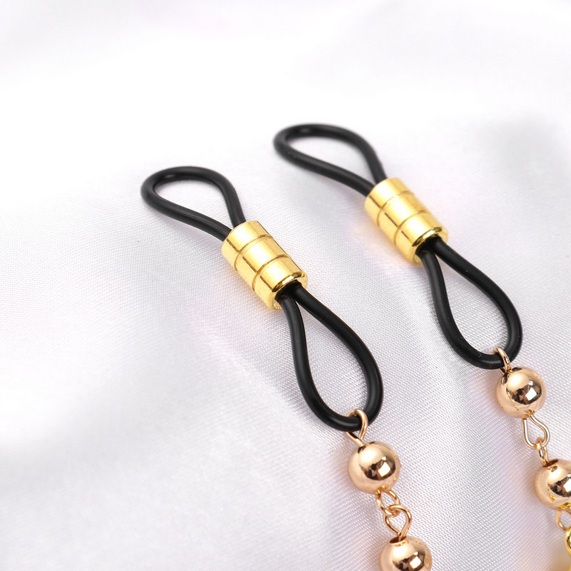 Cleme de metal pentru mamelon cu clopoțel cu lanț Flirt Teasing Sex Flirt Bondage Bijuterii pentru corp Bijuterii non-piercing Sclave Bds&m Jucării exotice