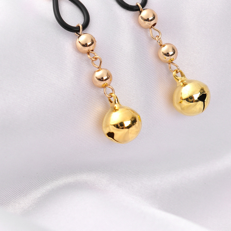 Cleme de metal pentru mamelon cu clopoțel cu lanț Flirt Teasing Sex Flirt Bondage Bijuterii pentru corp Bijuterii non-piercing Sclave Bds&m Jucării exotice