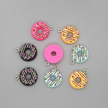 Mix 10 τμχ/συσκευασία Cute Hollow Cream Donuts Resin Charms Funny Mini Food Pendants For Earring Bracelet Keychain Jewelry Make DIY