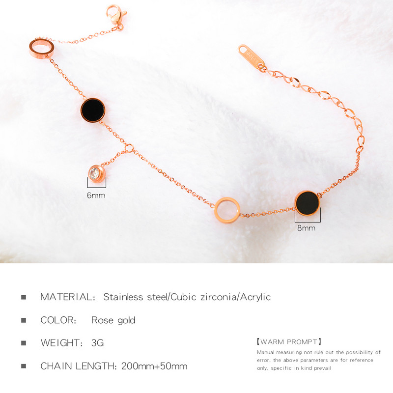 Lokaer nerūdijančio plieno rožinė auksu padengta karoliukais grandinėlė, apvali, žavinga kojų kulkšnys moterims, kulkšnies apyrankė, moteriška pėdų papuošalai A19005